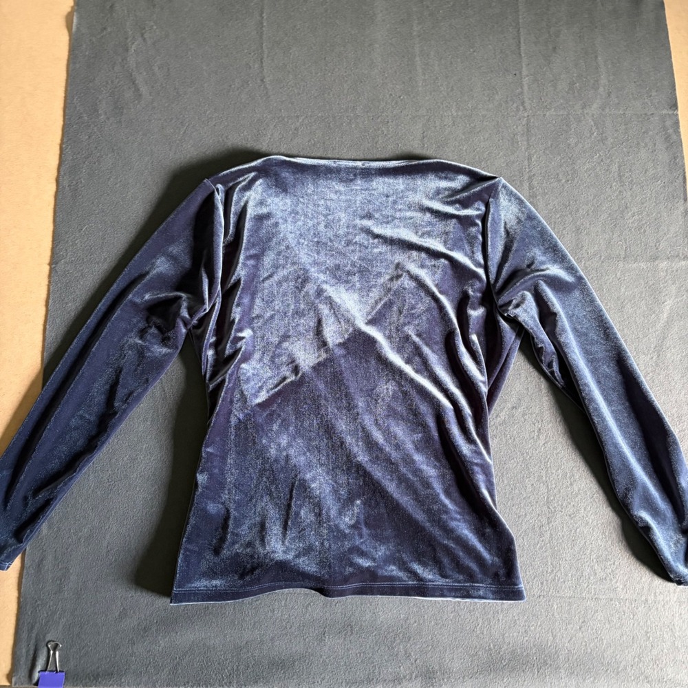 J.Crew Mercantile Wrap Top Womens Large Blue Core Whimsigoth 90s Fall Boho - Picture 7 of 9